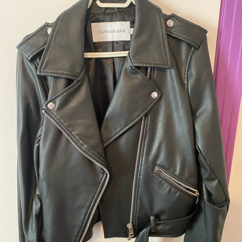 Calvin Klein leatherette jacket  -  Veste similicuir Calvin Klein